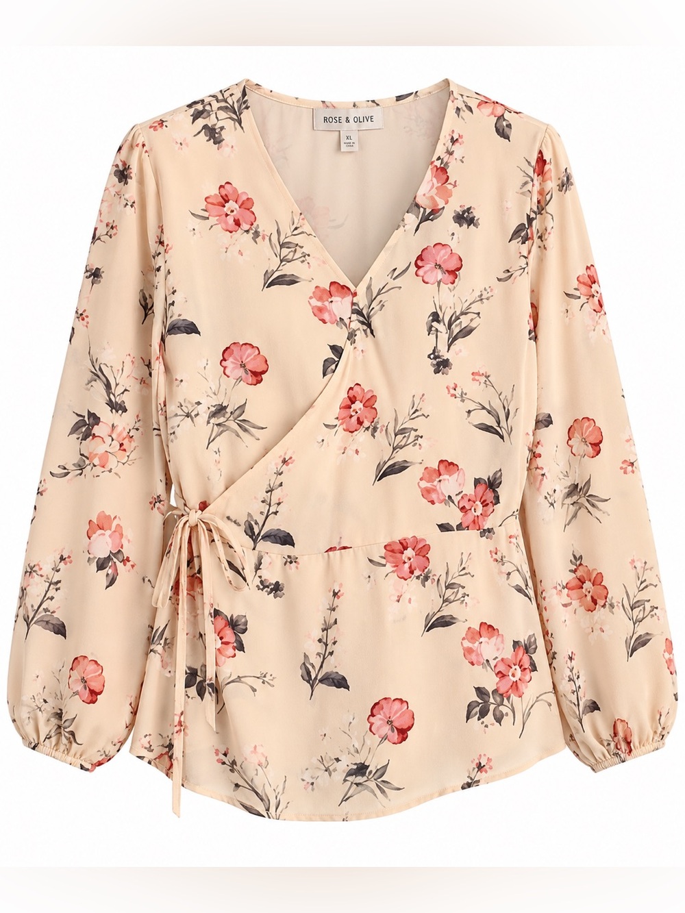 Light Pink Faux Wrap Top - Size XL